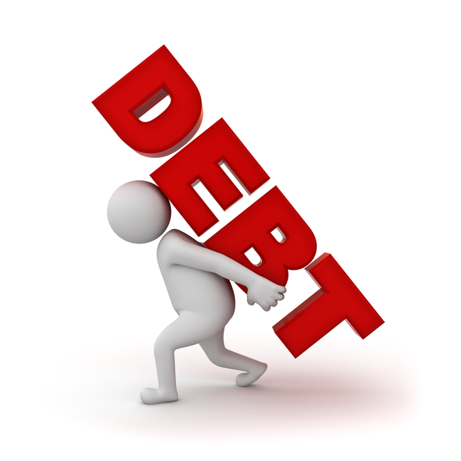 Figure Carrying Debt On Back