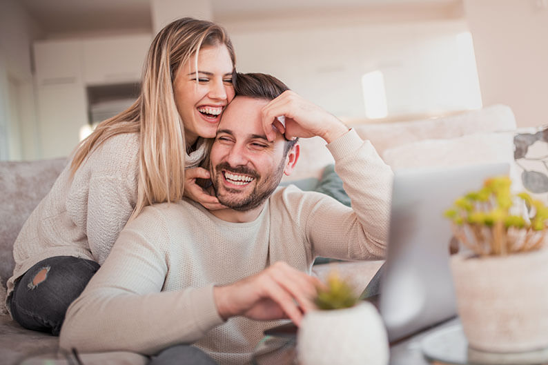 Happy Couple Embracing